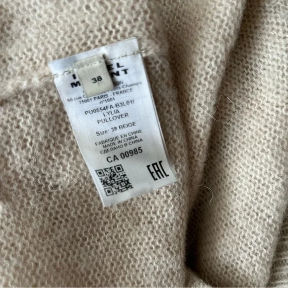 Isabel Marant Lylia Beige Cashmere Silk Baby Alpaca Blend Sweater